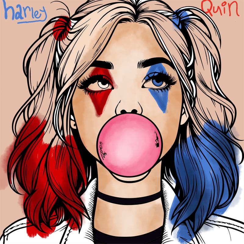 realististic girl blowing bubble -gum