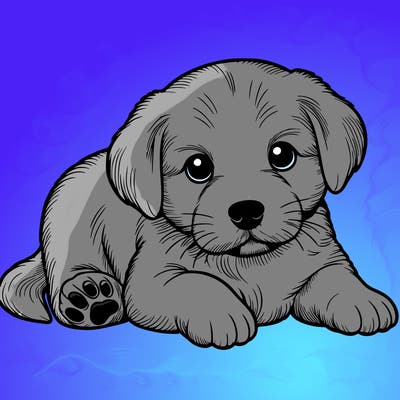 a cute realistic puppy