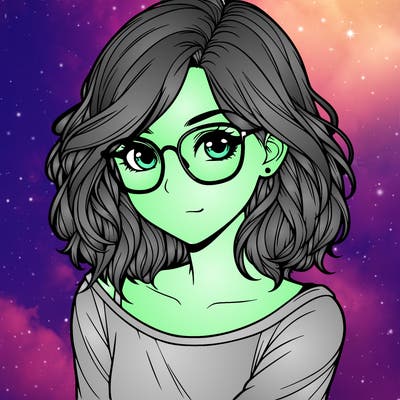 realistic girl with glasses