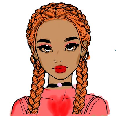 realistic girl with braids