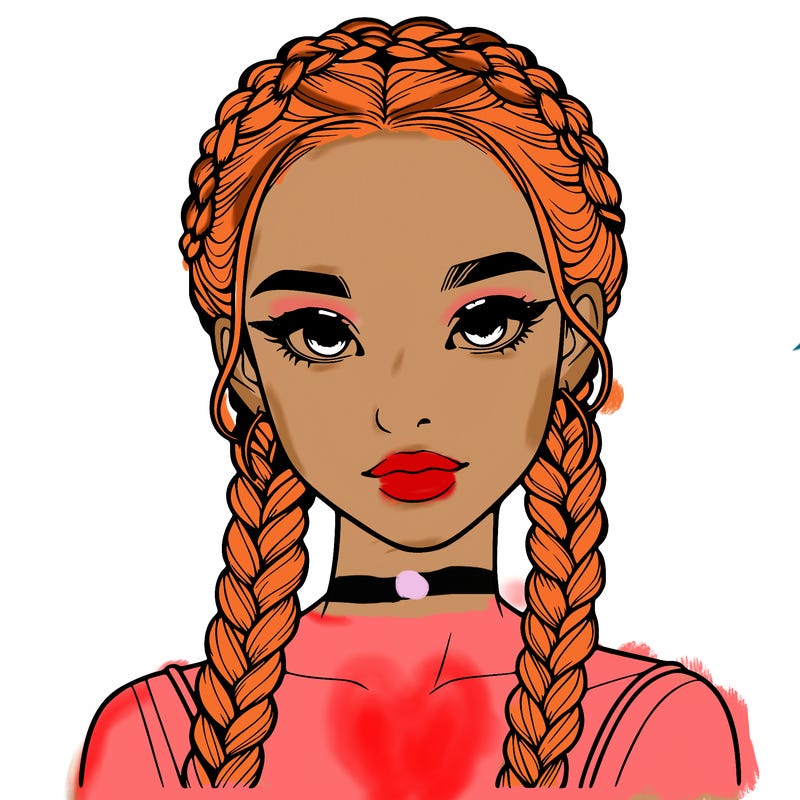 realistic girl with braids