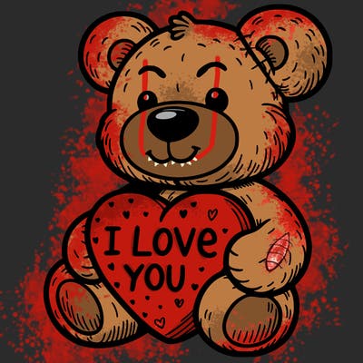 teddy bear holding an i love you heart