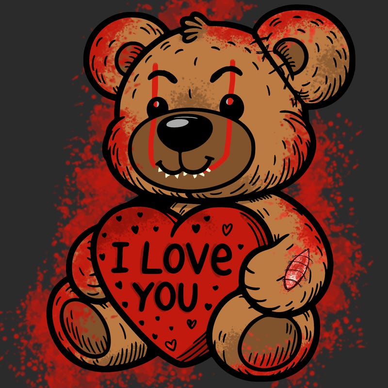teddy bear holding an i love you heart