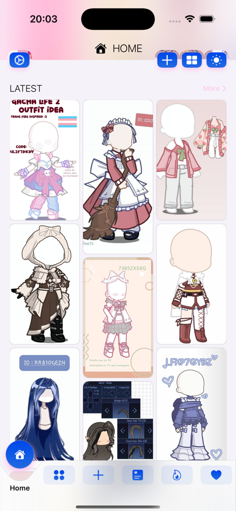 Make gacha life character girl - A display of various Gacha Life character outfit ideas and design templates on an app home screen