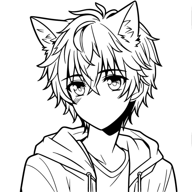 anime manga boy with cat ears