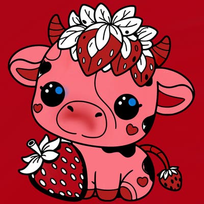 cute strawberry cow