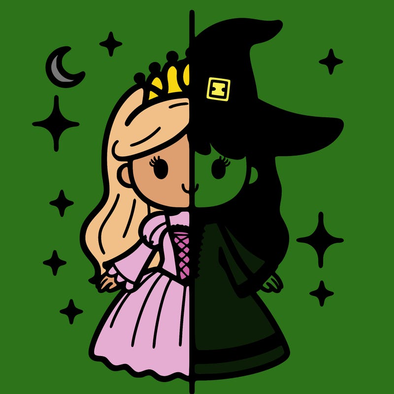 split princess and witch