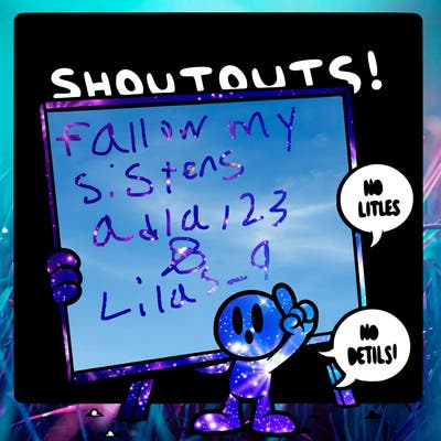 blank canvas that says above it shoutouts