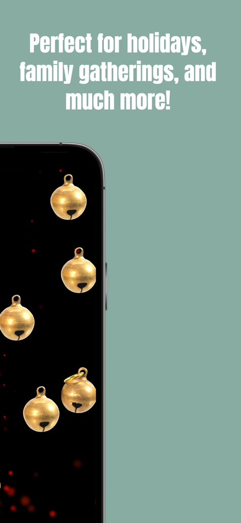 Bell Ringer - Bell Ringer app displaying golden sleigh bells for holiday and family gatherings