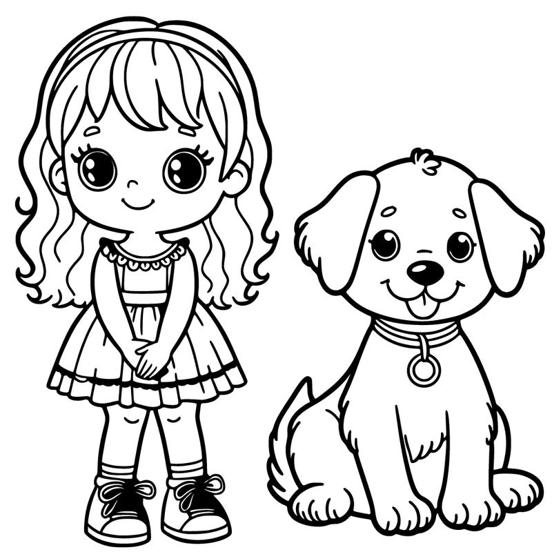 girl and dog