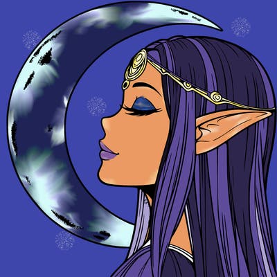 a realistic moon elf