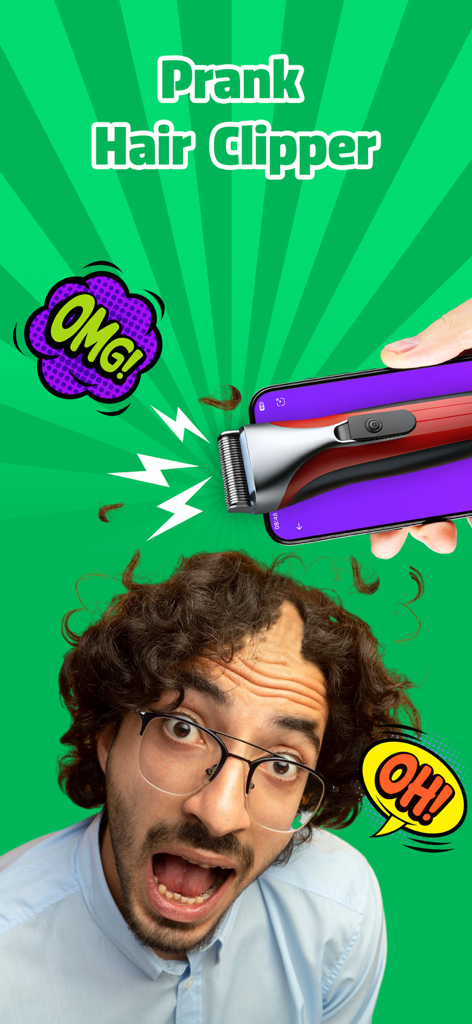 Voice Changer & Prank Sounds - A surprised man reacting to a hair clipper prank sound coming from a mobile phone