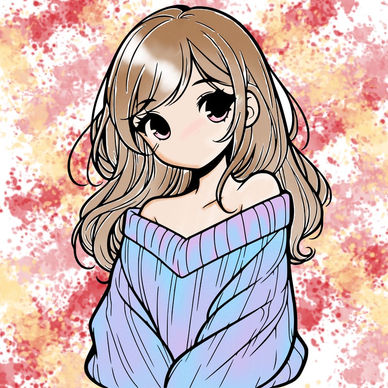 shy pretty girl wearing a sweater that is falling off one shoulder portrait