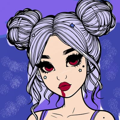 realistic girl with space buns