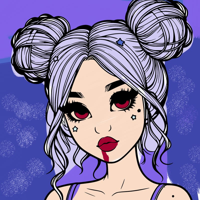 realistic girl with space buns
