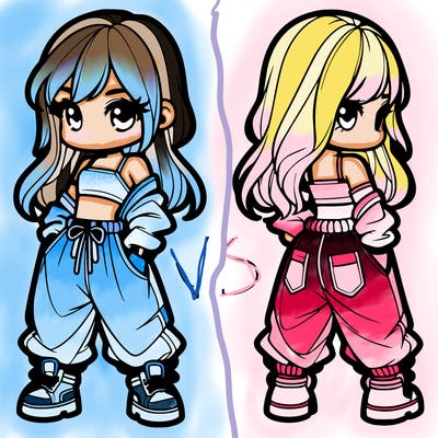 girl in crop top and baggy pants