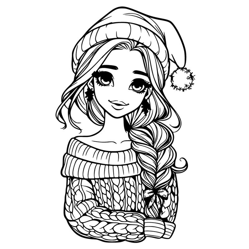 christmas realistic girl