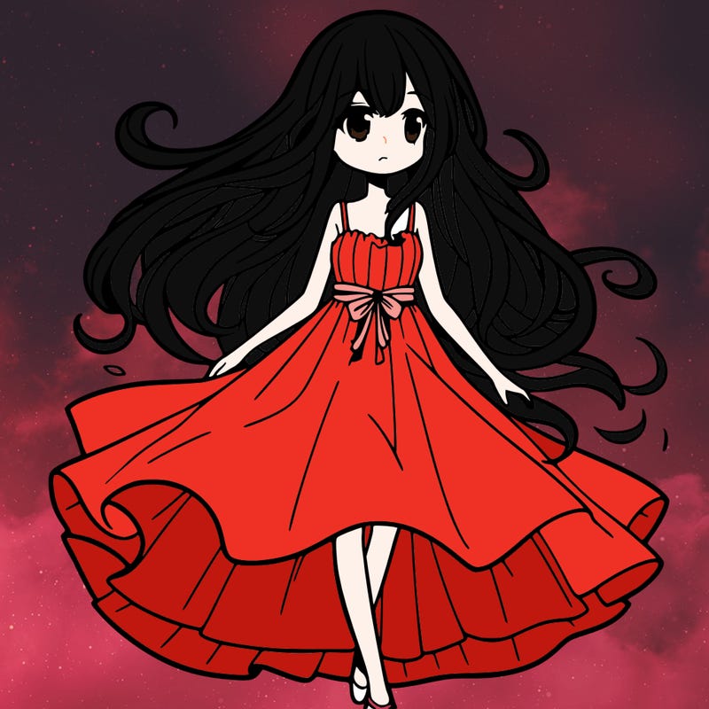 manga girl with a flowing dress