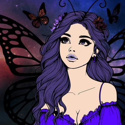 butterfly fairy realistic girl