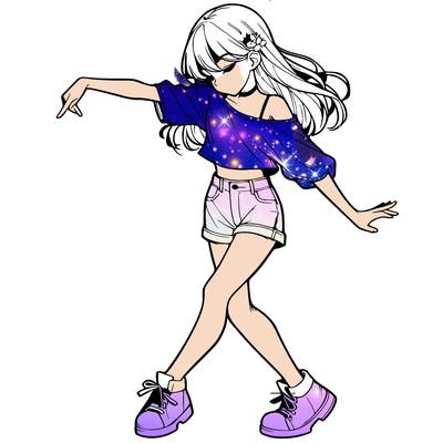 realistic girl danceing