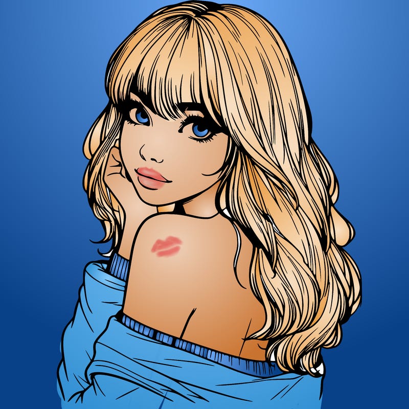 realistic girl with bangs looking over her shoulder