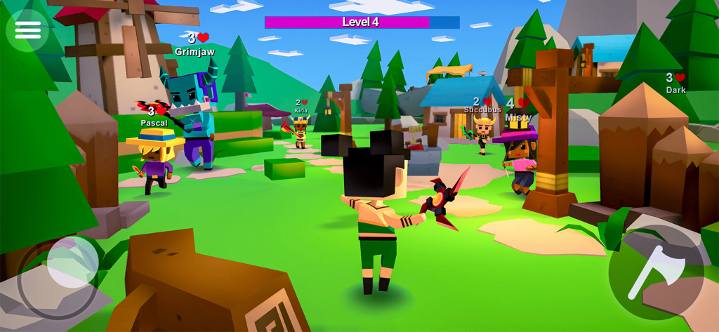 AXES.io – Battle Royale Game - Blocky heroes competing in a colorful battle royale match in AXES.io