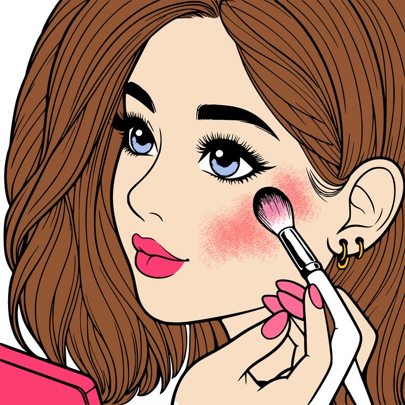 a realistic girl doing her makeup