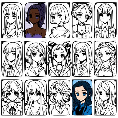 girls that look diffrent anime