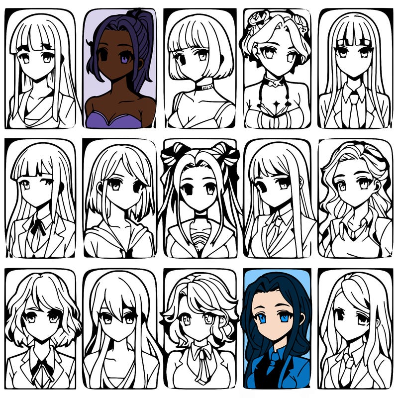 girls that look diffrent anime