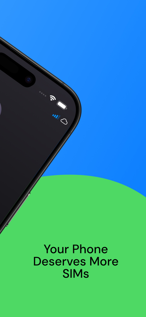 SIMPlus - SIMPlus app screen showcasing dual SIM functionality for iPhone