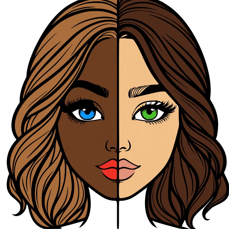 realistic girl split half