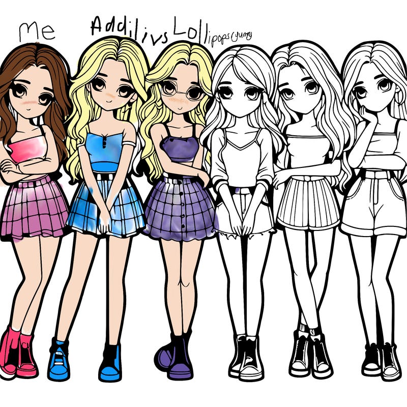 a group of girls realistic