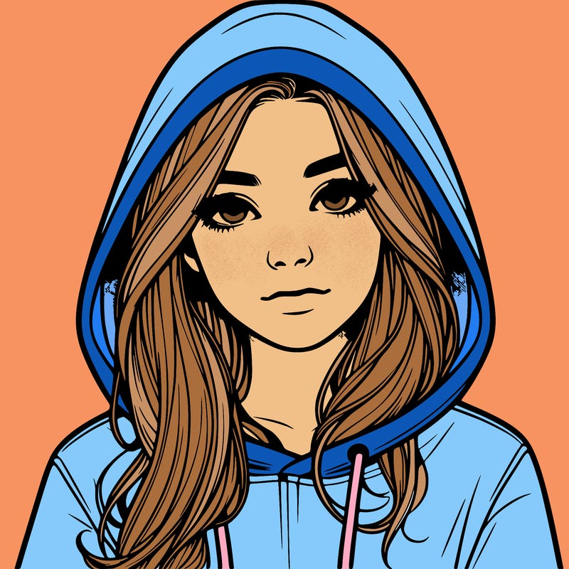 realistic girl with a hoodie