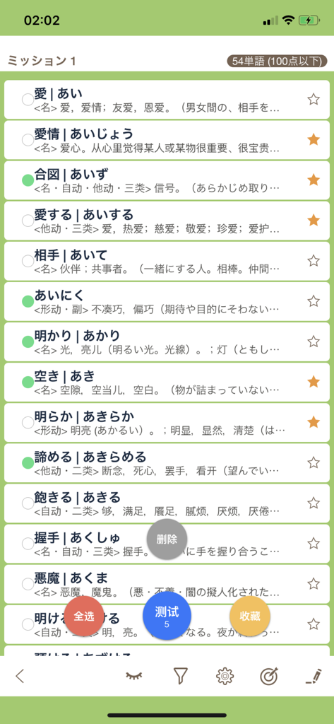 A list of Japanese vocabulary words and definitions for JLPT N3 study.