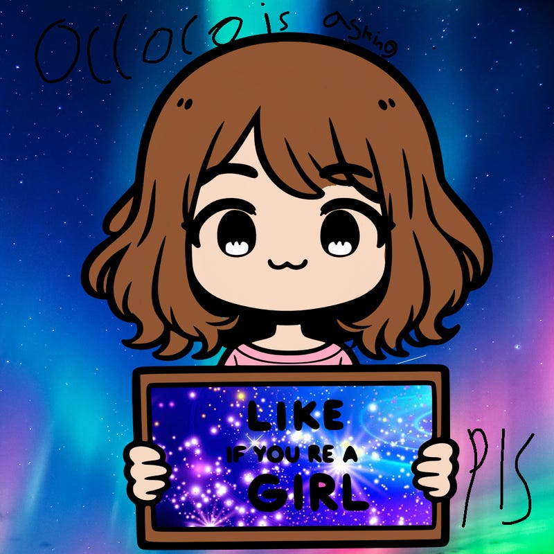 a cute girl holding a sign that says like if you’re a girl