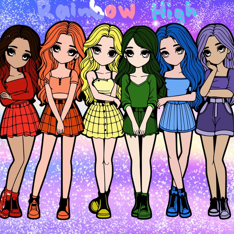 a group of girls realistic