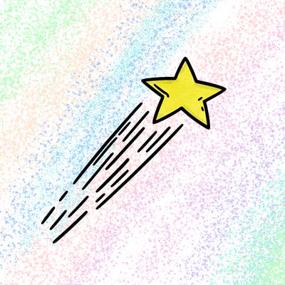 a shooting star in the sky