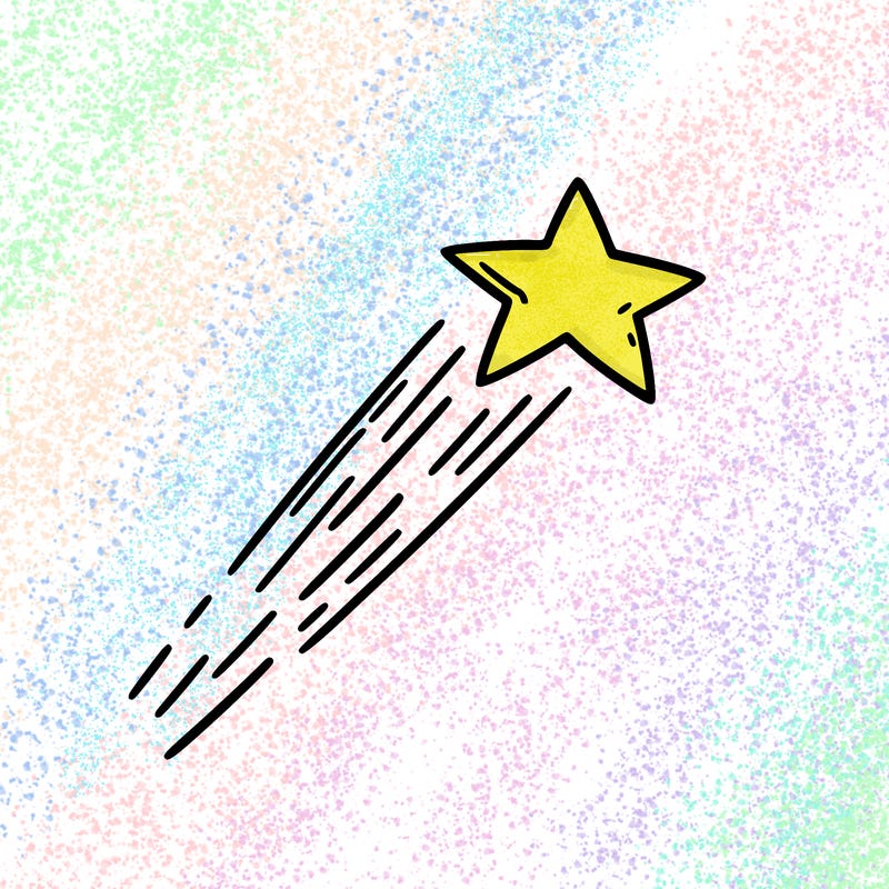 a shooting star in the sky