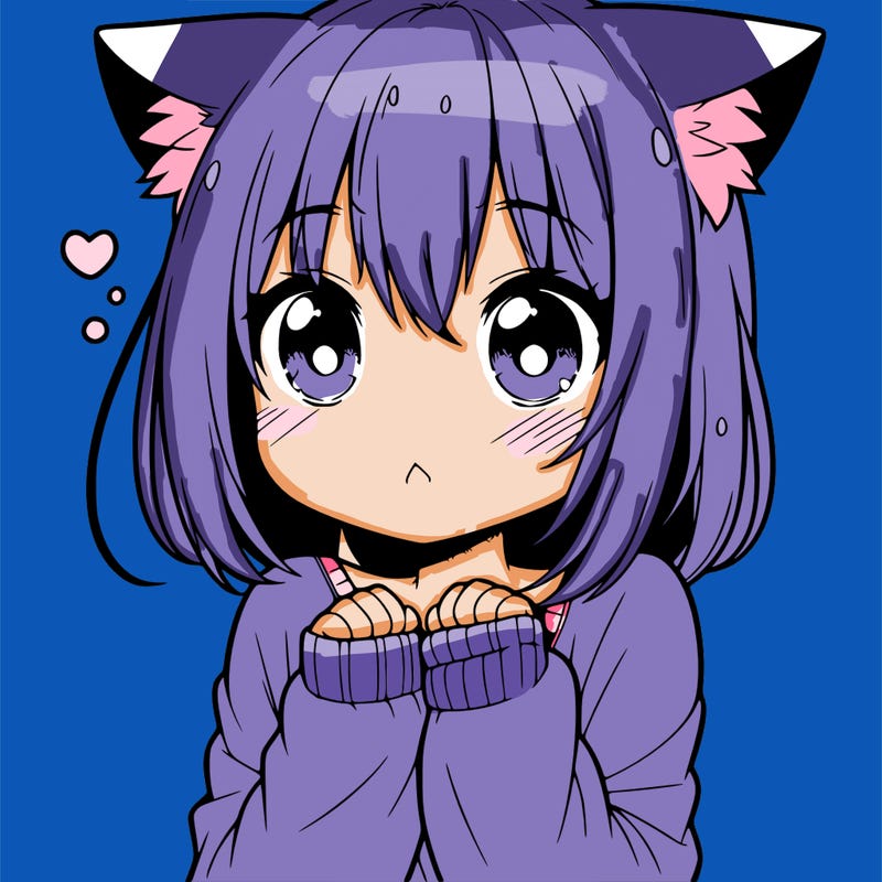 shy anime catgirl