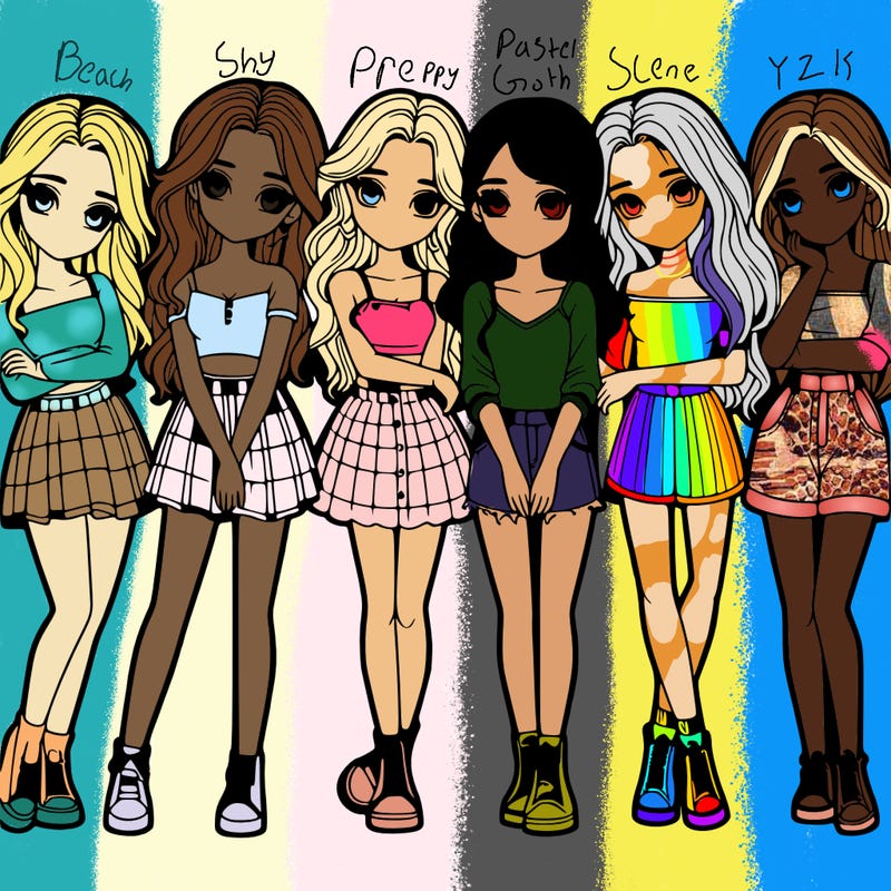 a group of girls realistic