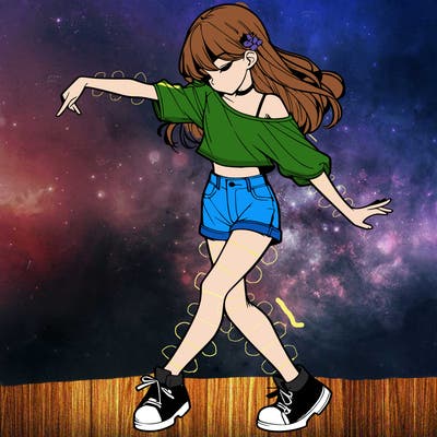 realistic girl danceing