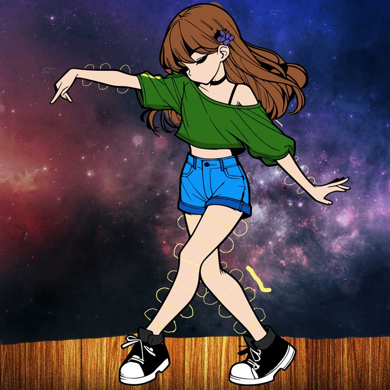realistic girl danceing