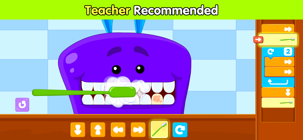 Teacher recommended coding puzzle for kids with a dentist theme