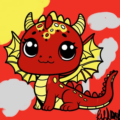 cute baby dragon easy