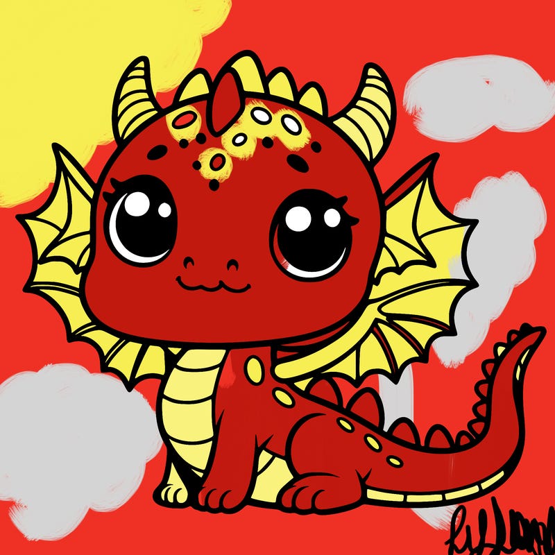 cute baby dragon easy