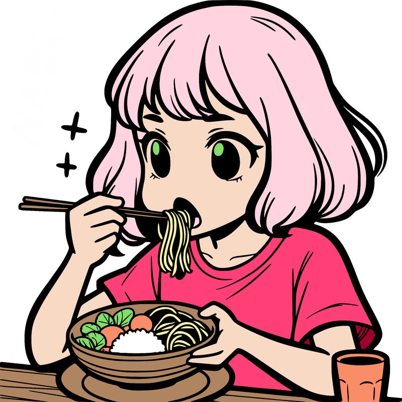 a girl eating food