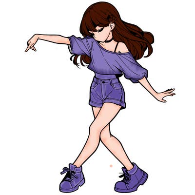 realistic girl danceing