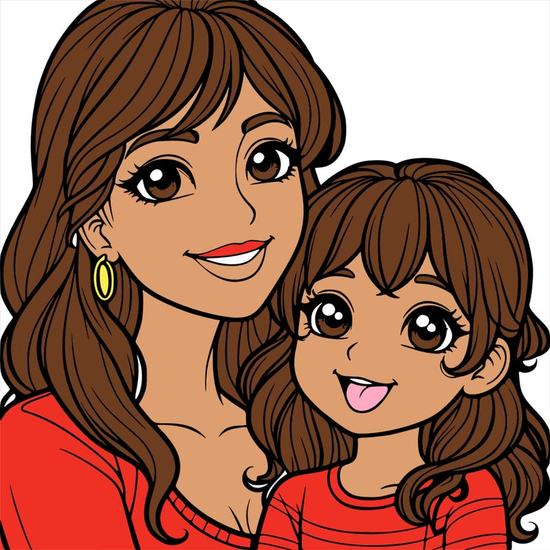 mom and her daughter realistic