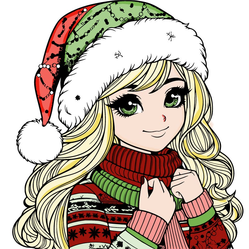 realistic christmas girl