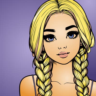 realistic girl with braids